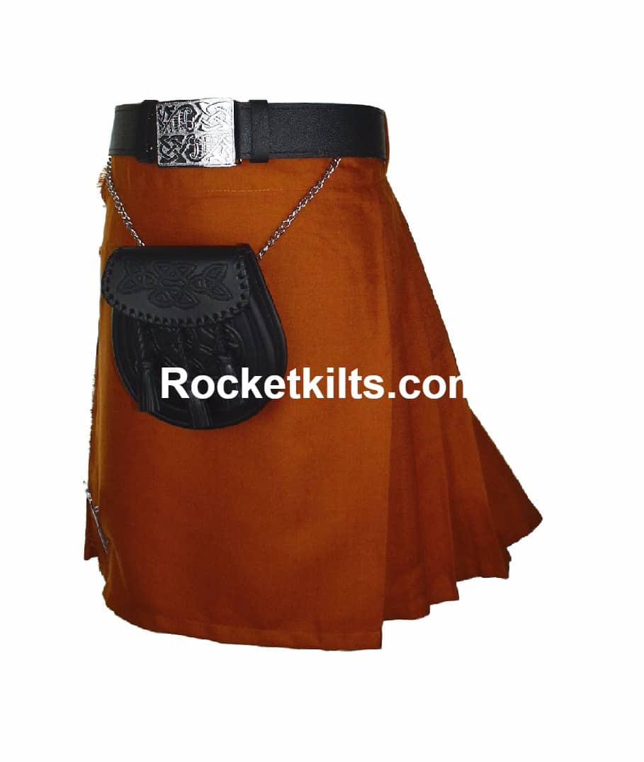 Traditional Scottish Tartan Irish Highland Casual Saffron Kilt 13 Oz