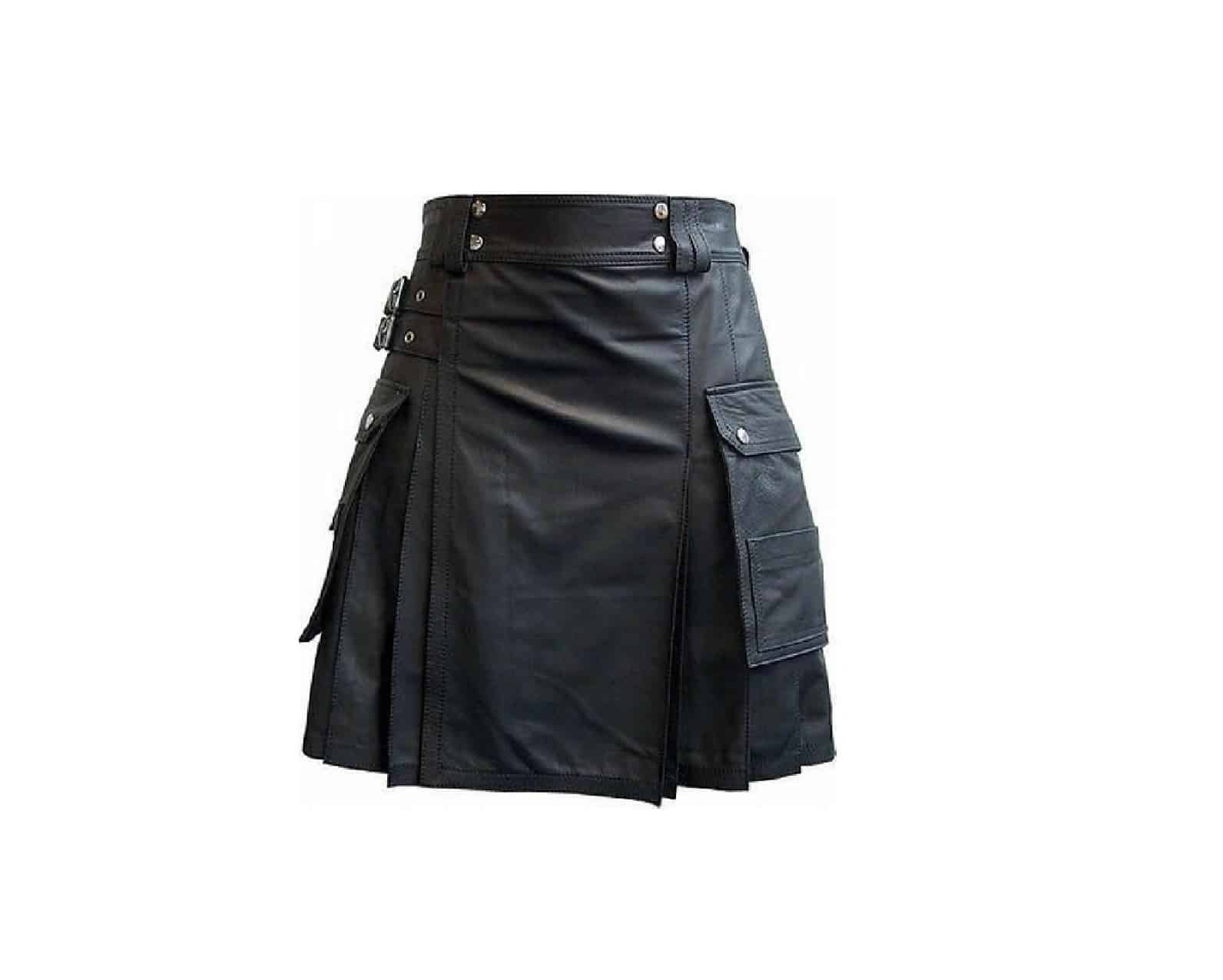 Mens Black Casual Kilt | Leather Kilts For Sale Nov 2020 - Rocketkilts