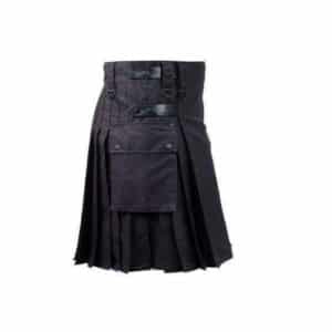 Black Kilt Skirt Cotton Made