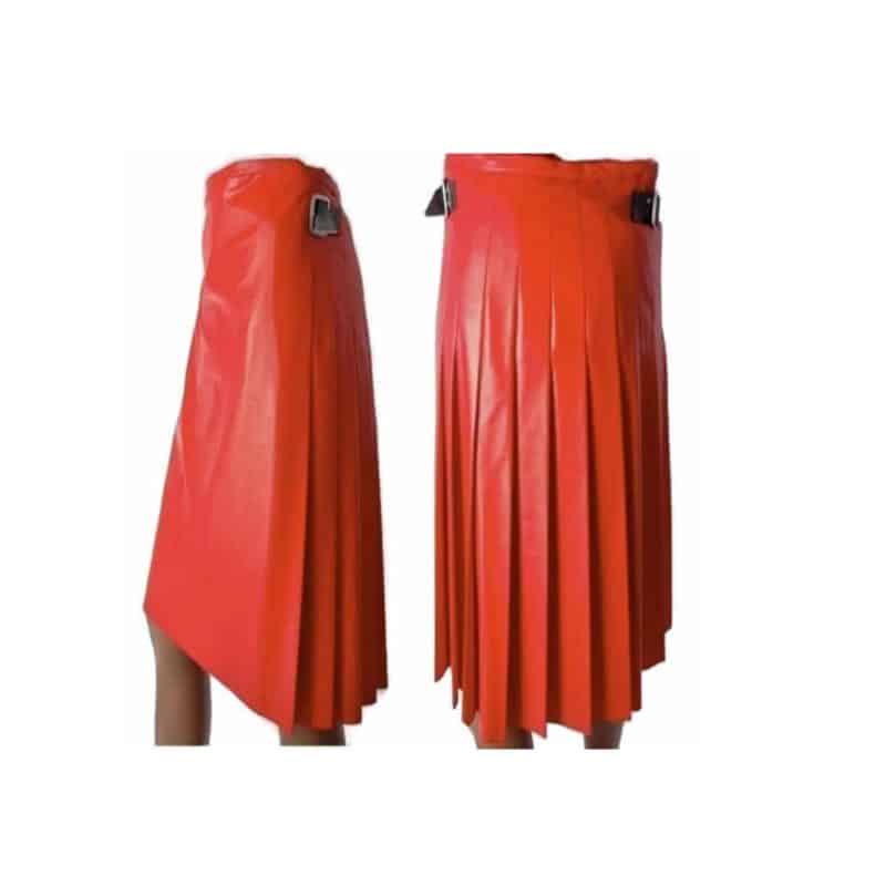 Dark Orange Womens Leather Kilt | Wedding Kilt For Sale Nov 2020 ...