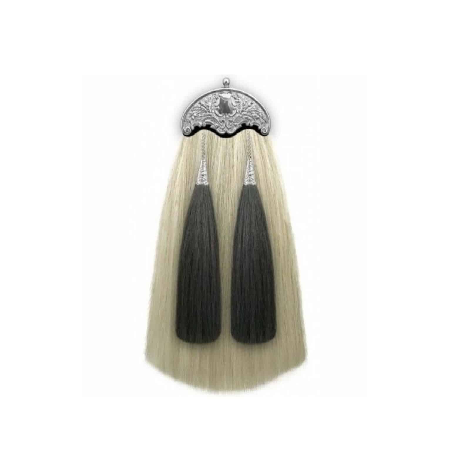 Handmade Original Long Horse Hair Sporran with Two Black Tassels